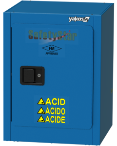 Undercounter Acid Safety Cabinet, 7 Gal., Blue, Single-Door, Manual-Close, 1 Shelf, 21" Wide