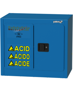 Undercounter Acid Safety Cabinet, 11 Gal., Blue, Single-Door, Manual-Close, 1 Shelf, 33" Wide