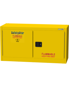 Undercounter Flammable Safety Cabinet, 22 Gal., Yellow, Double-Door, Manual-Close, 1 Shelf, 56" Wide