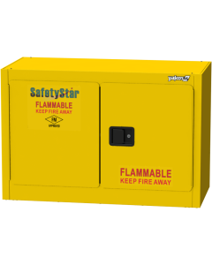 Undercounter Flammable Safety Cabinet, 22 Gal., Yellow, Double-Door, Manual-Close, 1 Shelf, 44" Wide