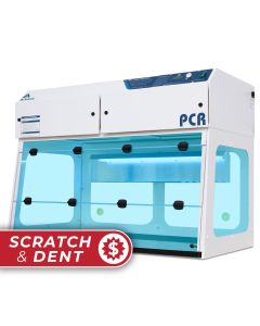 PCR Workstation with UV, 48" / 1200 mm Nominal Width, 115V 60Hz, North American Cord Set. Demo unit, has scratches, Dents, paint imperfections, fully tested, no Warranty but factory tested, Optional Base Stand Available. $3095.00 when new.